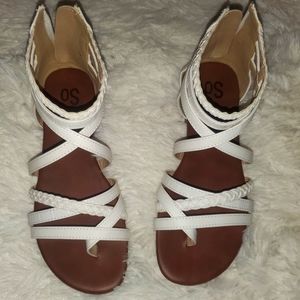 Women's Size 7 White So Kohl's Gladiator Sandals (BRAND NEW)